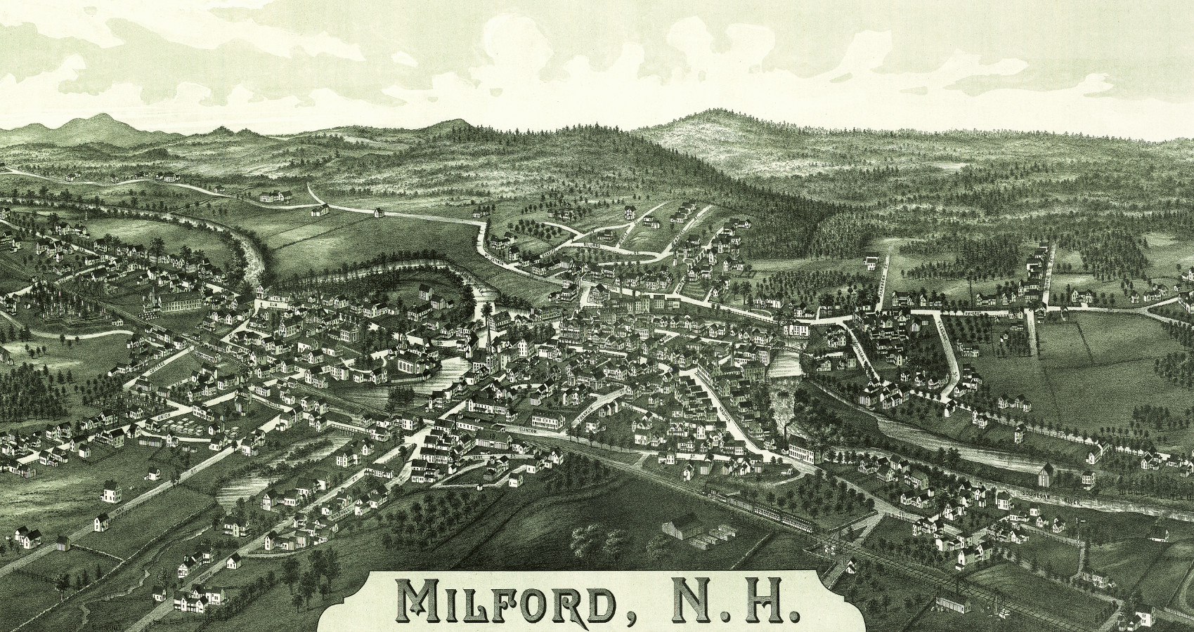 Stunning historical map of Milford, NH from 1886 KNOWOL