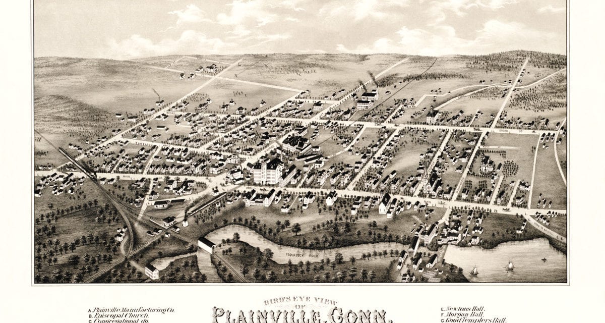 Beautiful vintage map of Plainville, CT from 1878 KNOWOL