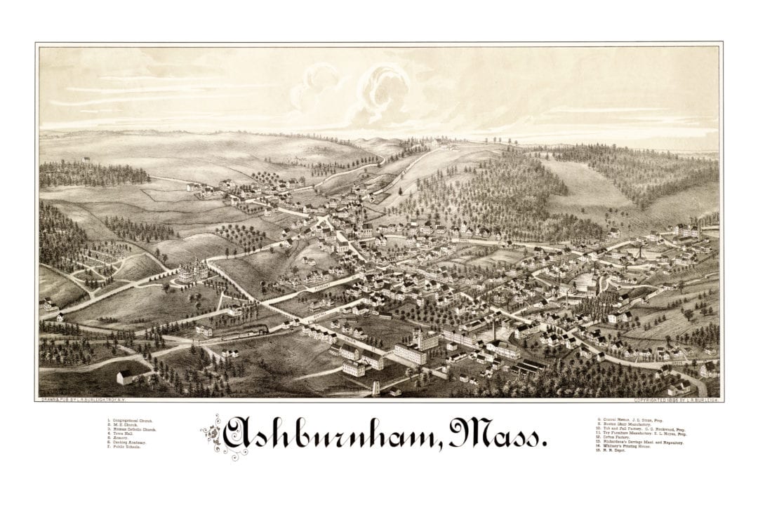 Old map of Ashburnham, Massachusetts from 1886 KNOWOL