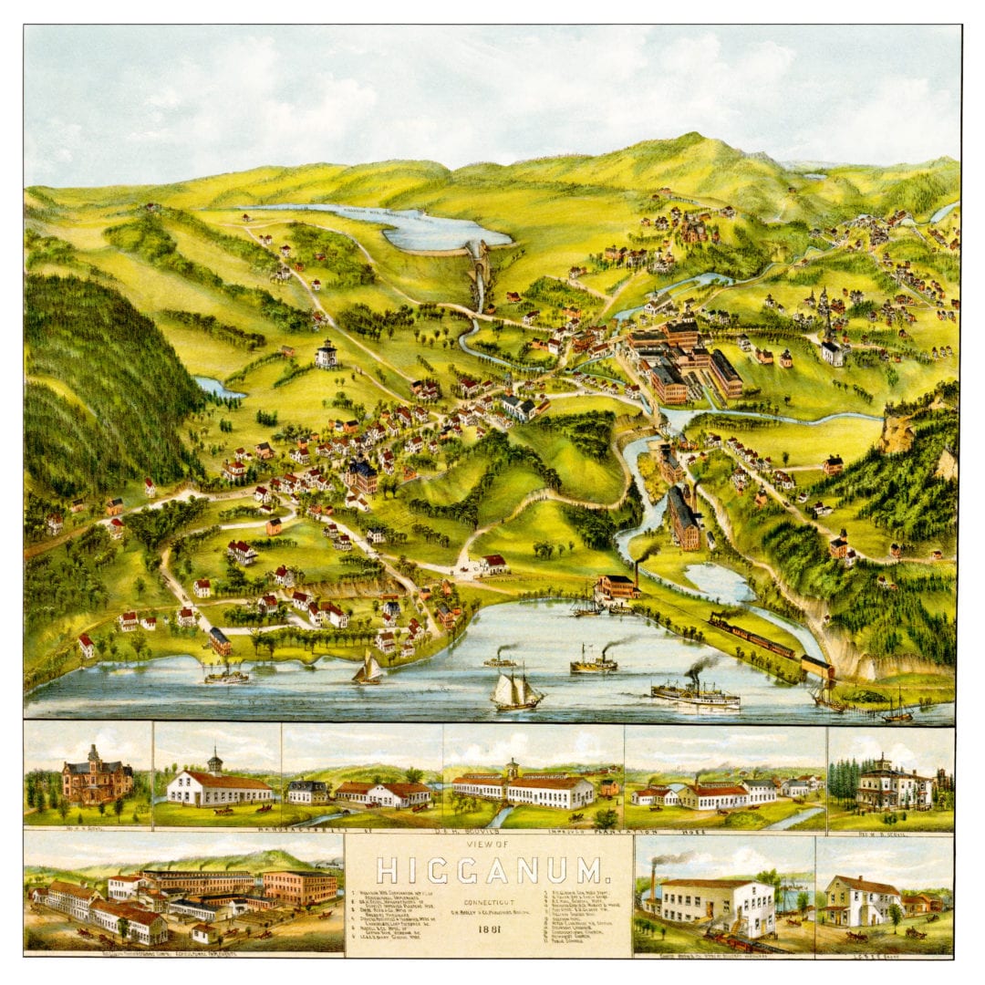 Beautifully restored map of Higganum, CT from 1881 KNOWOL