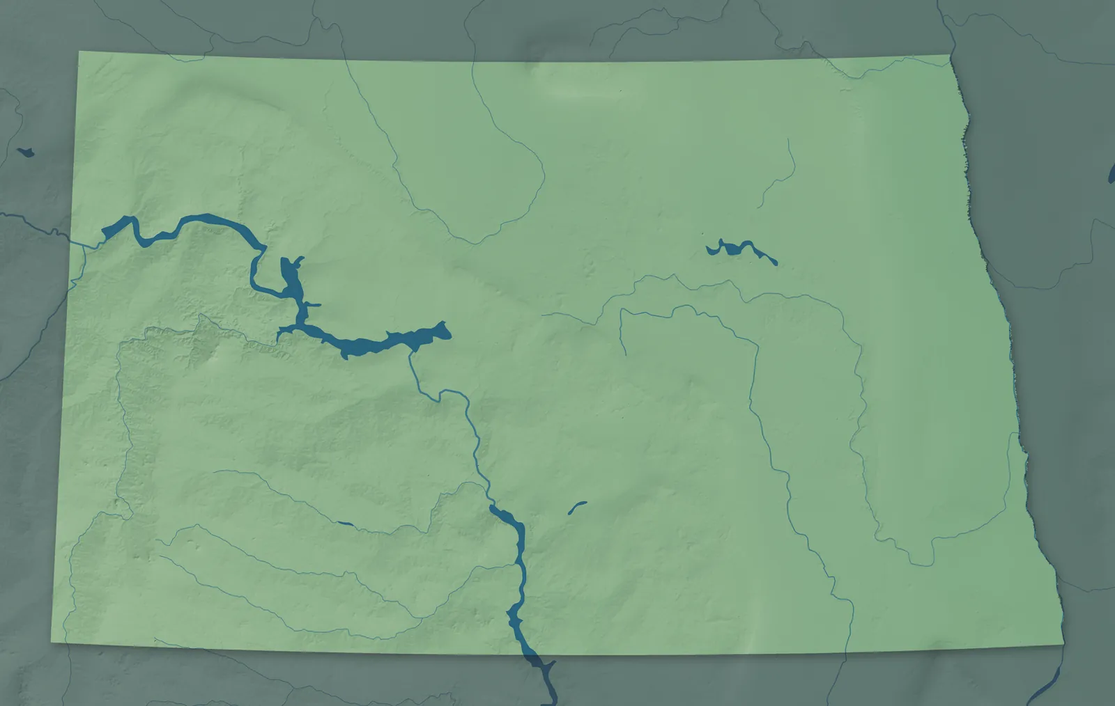 Map of North Dakota and its counties
