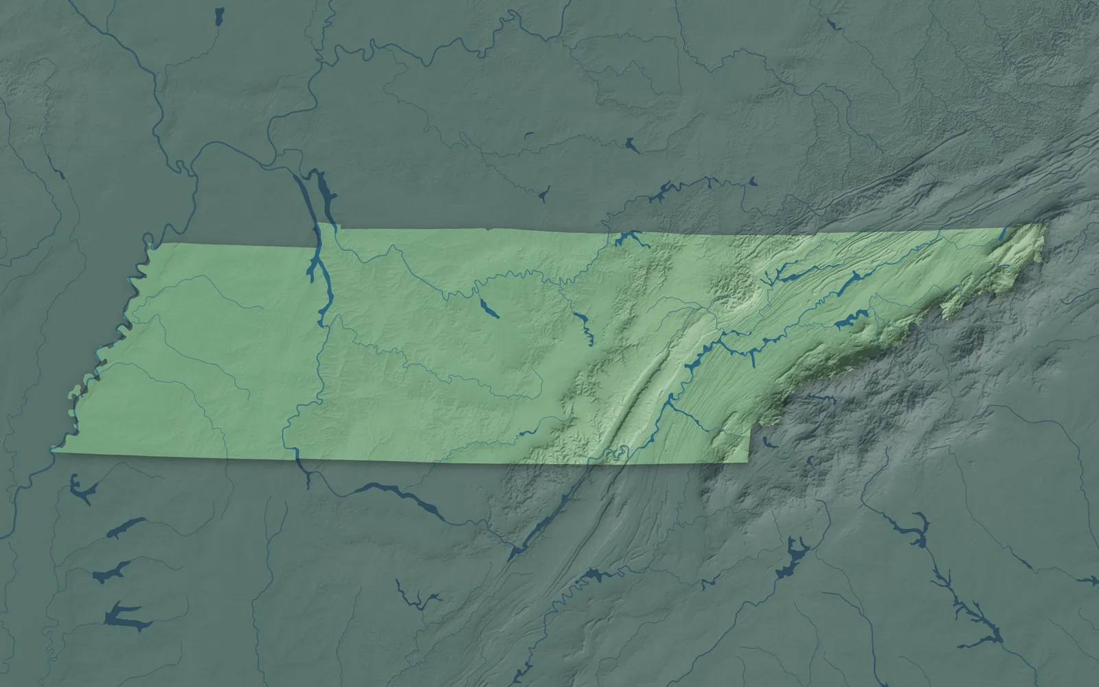 Map of Tennessee and its counties