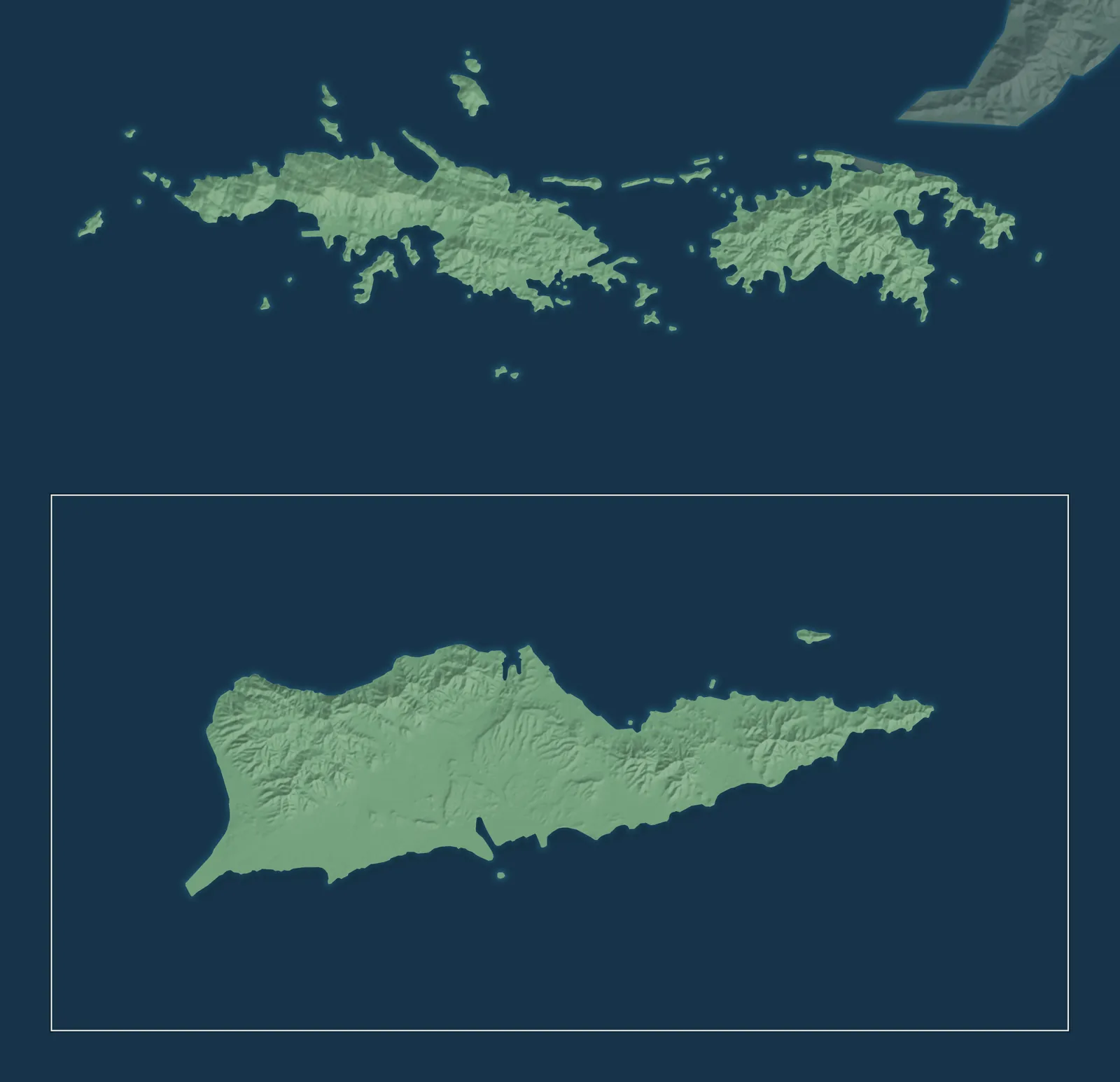 Map of U.S. Virgin Islands and its counties