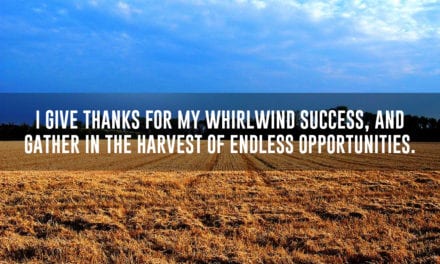 Give thanks for your whirlwind success