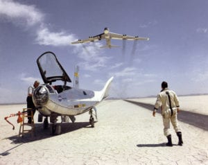 NASA's NB-52B plane takeoff