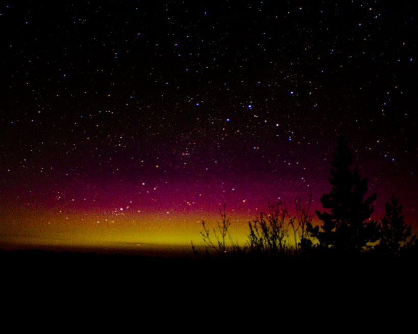 Beautiful yellowish orange and purple sunrise