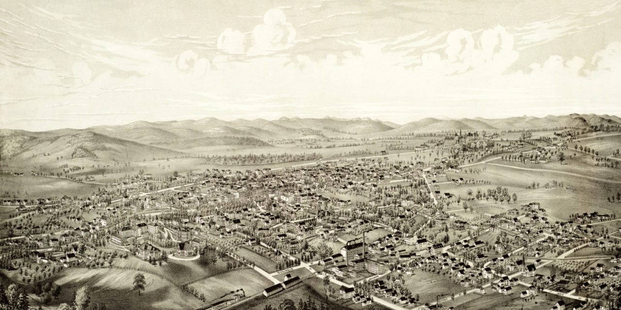 Beautiful old map of Amherst, Massachusetts in 1886