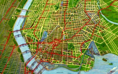 Beautifully restored map of the Bronx, NYC from 1921