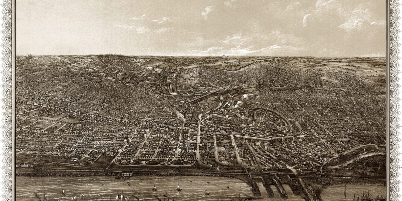 Beautifully detailed map of Cleveland, Ohio in 1887