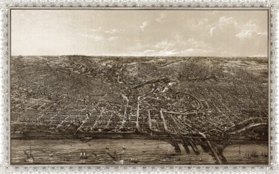 Beautifully detailed map of Cleveland, Ohio in 1887