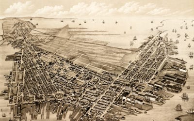 Beautifully restored map of East Boston, Massachusetts from 1879