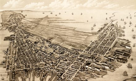 Beautifully restored map of East Boston, Massachusetts from 1879