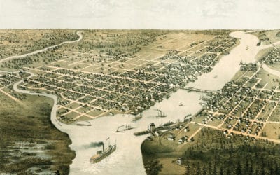 Beautifully restored map of Green Bay, Wisconsin from 1867