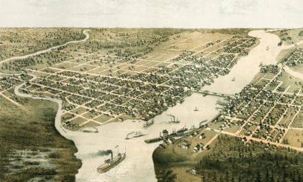 Beautifully restored map of Green Bay, Wisconsin from 1867