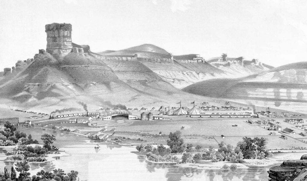 Beautifully detailed map of Green River, Wyoming in 1875 KNOWOL