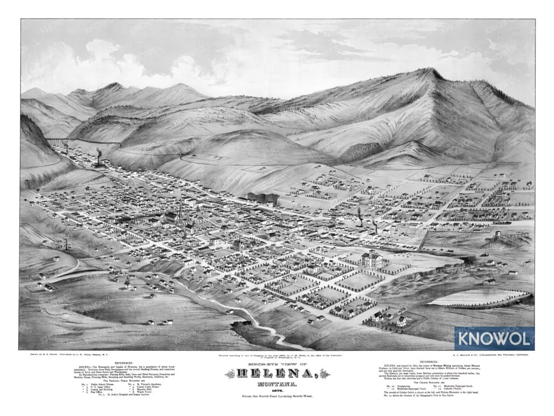 Beautifully Detailed Map Of Helena Montana From 1875 KNOWOL