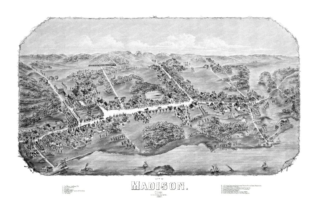 Beautifully restored map of Madison, Connecticut in 1881 KNOWOL