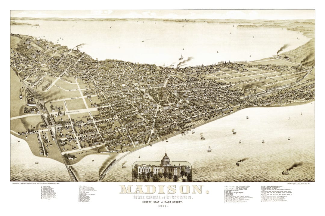 Amazing vintage map of Madison, Wisconsin in 1885 KNOWOL