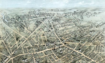 Beautifully restored map of Meriden, Connecticut from 1875