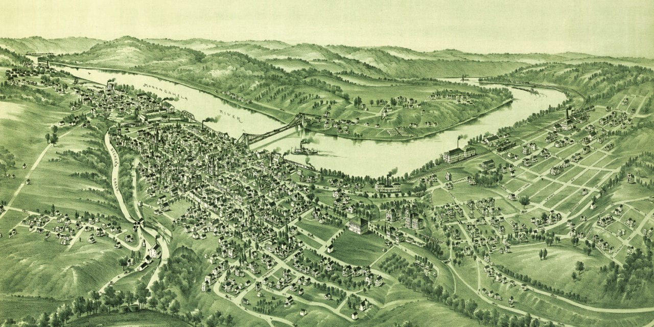 Historic old map of Morgantown, West Virginia in 1897