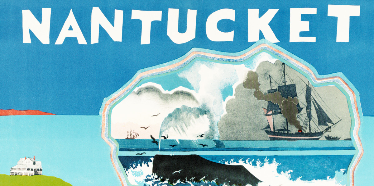 Wonderful vintage travel poster of Nantucket, Massachusetts