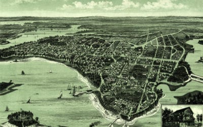 Beautiful map of Onset Bay Grove in Wareham, MA from 1885