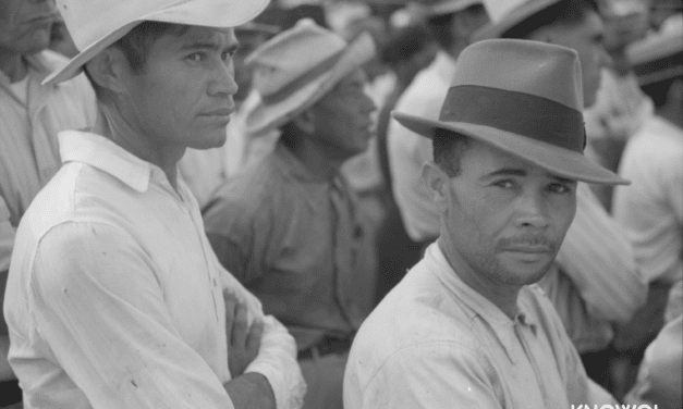 Yabucoa, Puerto Rico. Sugar workers at a strike meeting