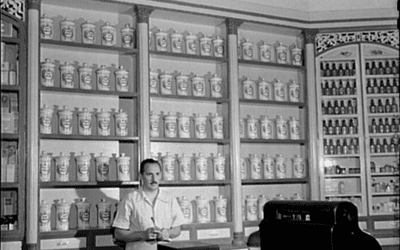 An apothecary store in Lares, Puerto Rico. January, 1942