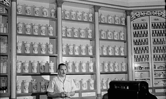 An apothecary store in Lares, Puerto Rico. January, 1942