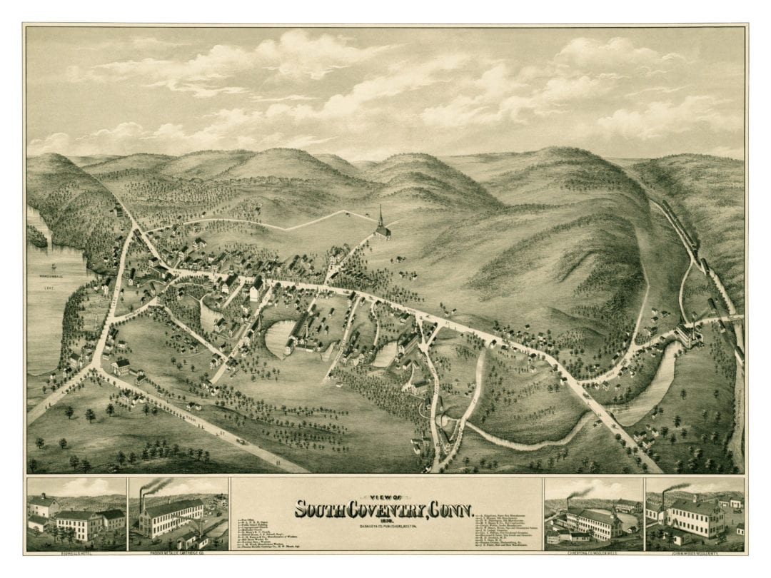 Beautiful old map of South Coventry, CT from 1878 KNOWOL