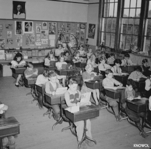 Schoolchildren in a Southington, CT classroom