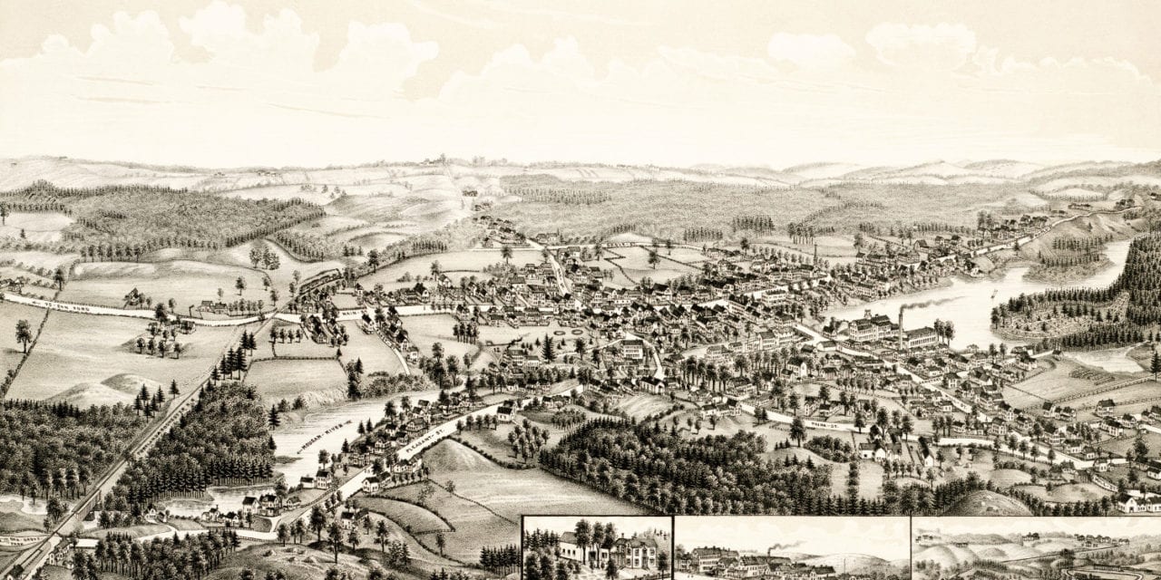 Historic old map of Springvale, Maine from 1888