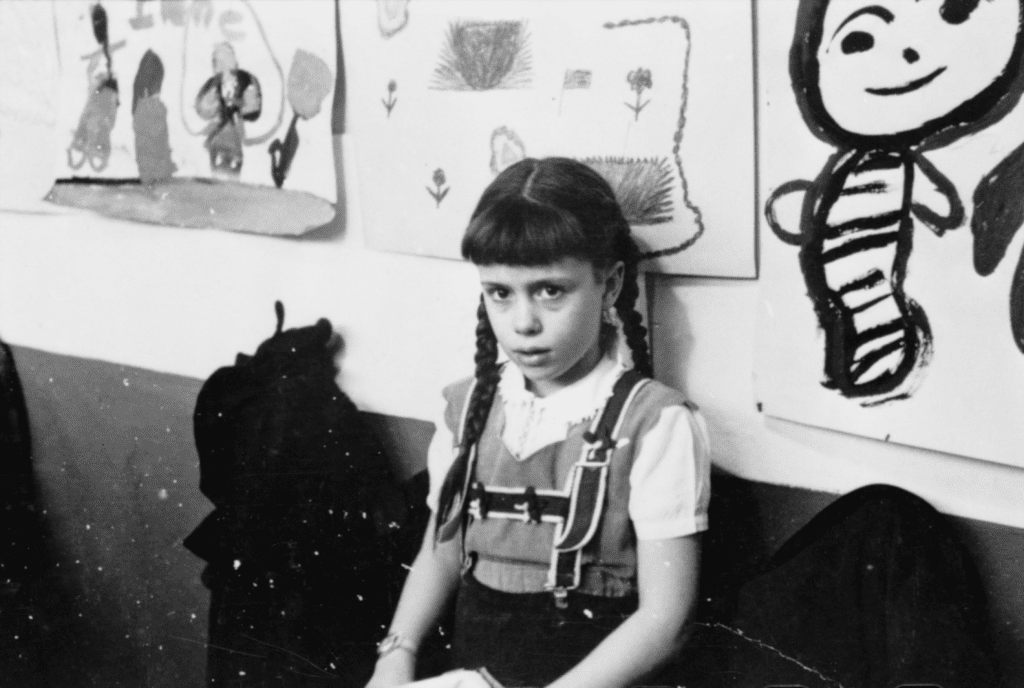 A photograph by Stanley Kubrick showing a school girl