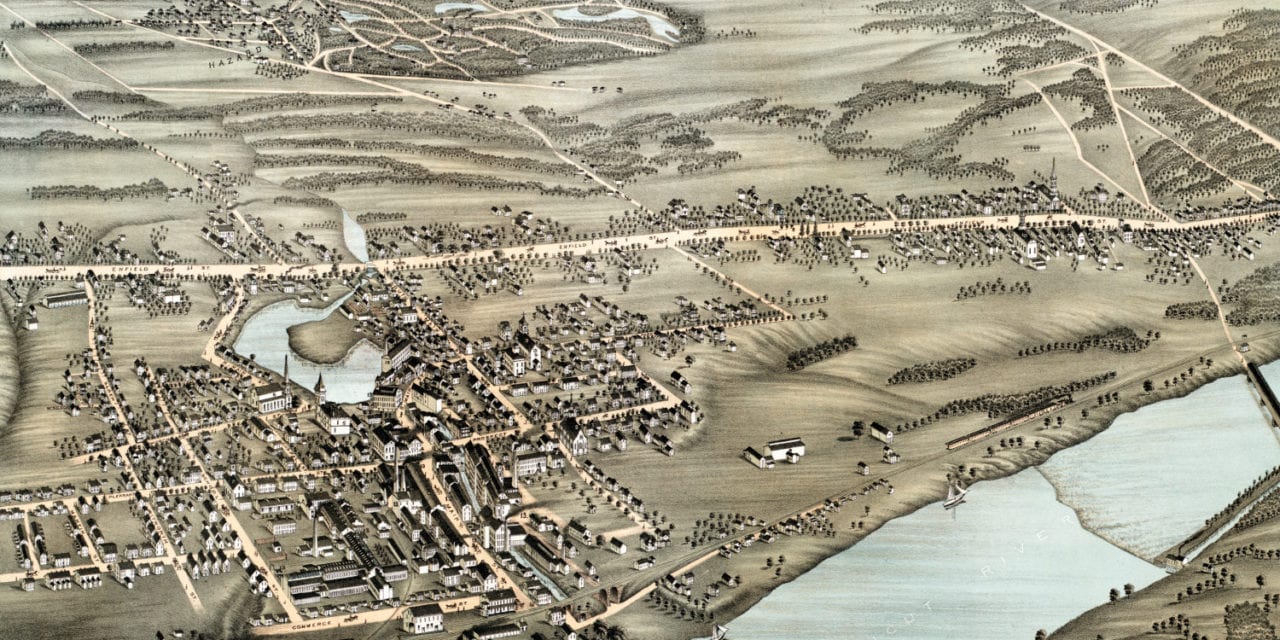 Beautifully restored map of Thompsonville, CT from 1878