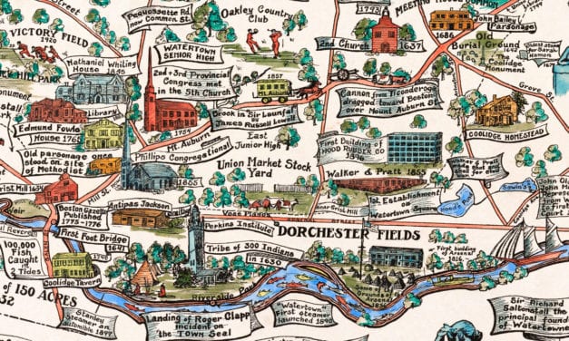 Beautifully restored map of Watertown, MA from 1930