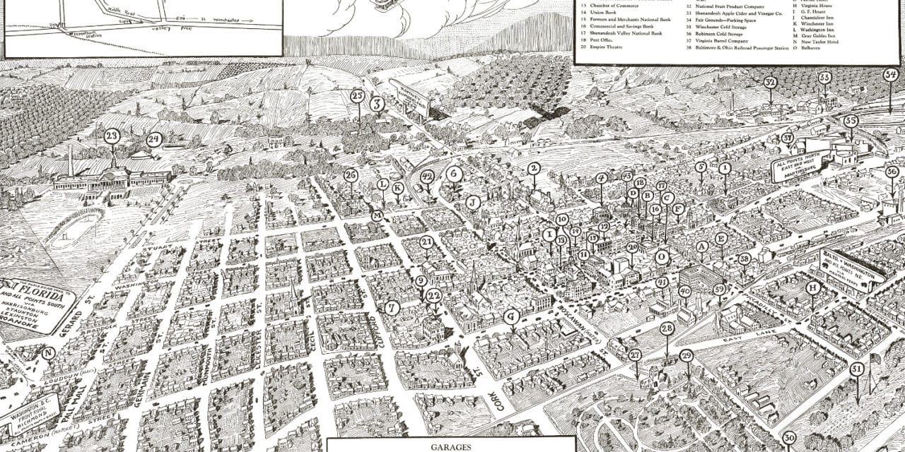 Beautifully detailed map of Winchester, Virginia from 1926
