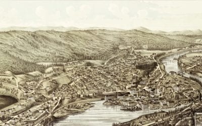 Amazing bird’s eye view of Bellows Falls, VT in 1886