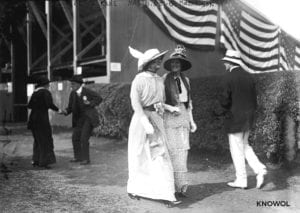 Two woman at a polo match at meadowbrook polo club on long island, NY.