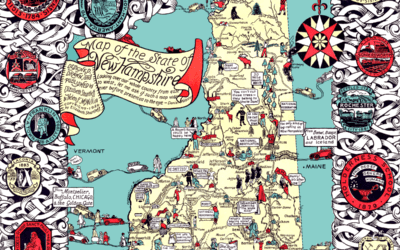 Beautifully detailed historical map of New Hampshire, 1926