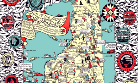 Beautifully detailed historical map of New Hampshire, 1926