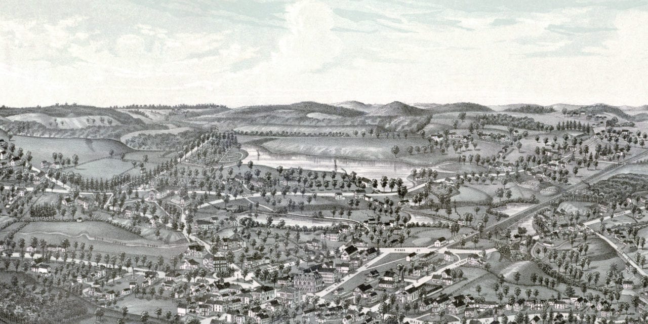 Vintage map of Northboro, Massachusetts from 1887