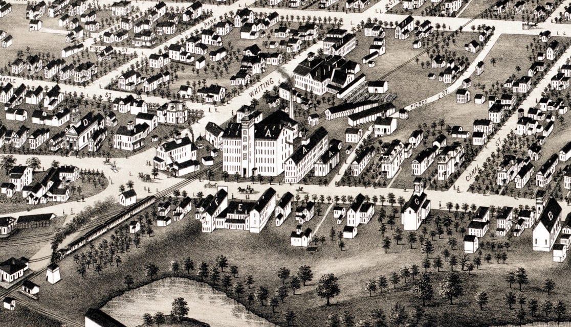 Beautifully restored map of Plainville, Connecticut in 1878