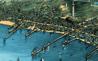 Beautifully restored map of Provincetown, Massachusetts from 1910
