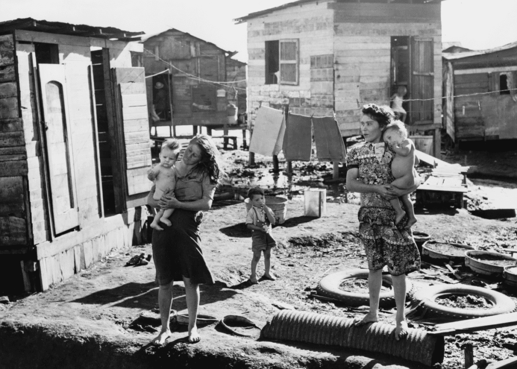 Women and children in San Juan Puerto Rico in the 1940's