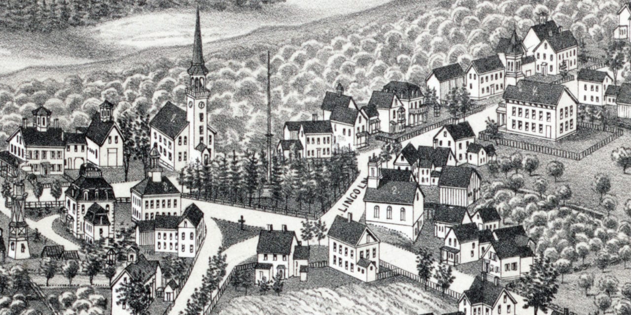 Beautifully restored map of Westford, MA from 1886