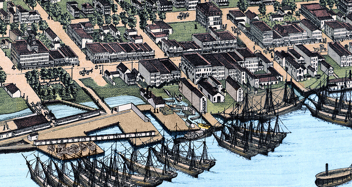 Restored Vintage Map of Jacksonville, Florida 1876