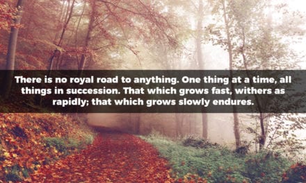 There is no royal road to anything. One thing at a time…