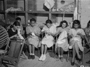 A group of Puerto Rica women sewing in San Juan Puerto Rico