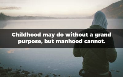 Childhood may do without a grand purpose, but manhood cannot…
