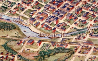 Beautifully detailed map of Houston, Texas from 1873